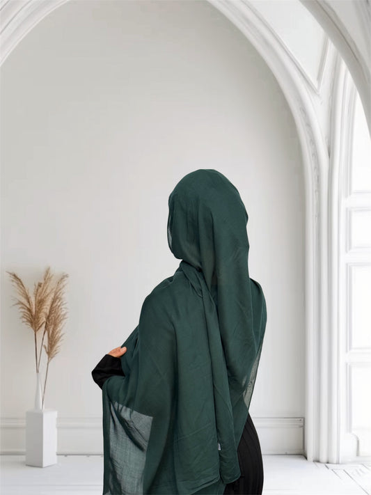 Modal hijab set dark green