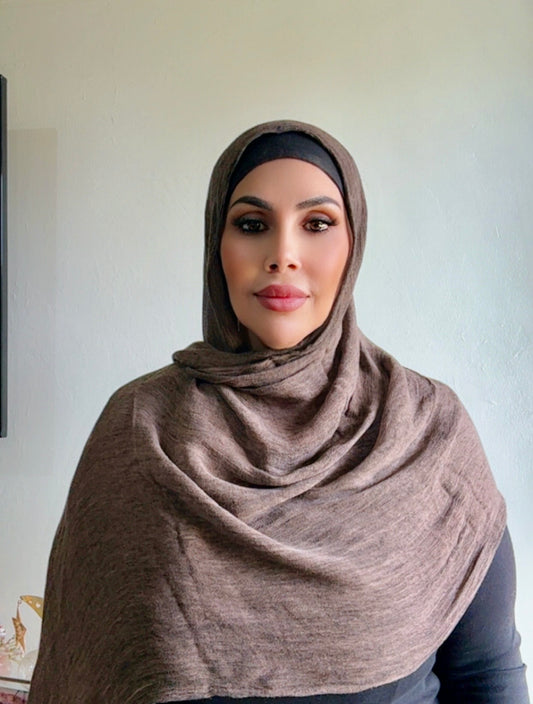 Textured rayon hijab chocolate